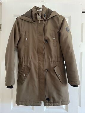 ONLY Khaki Green Winter Parka Jacket - Size XS (Very Good Condition)